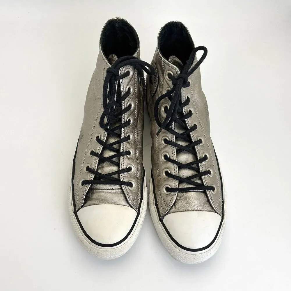 Converse Chuck Taylor All Star Tri-Zip Sneakers Womens Sz 10 Silver Leather